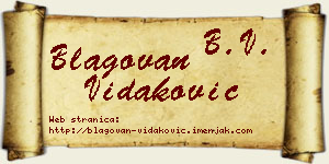Blagovan Vidaković vizit kartica